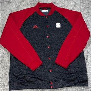 NC State Wolfpack adidas full snap football bball warmup jacket 2X Mens oversize